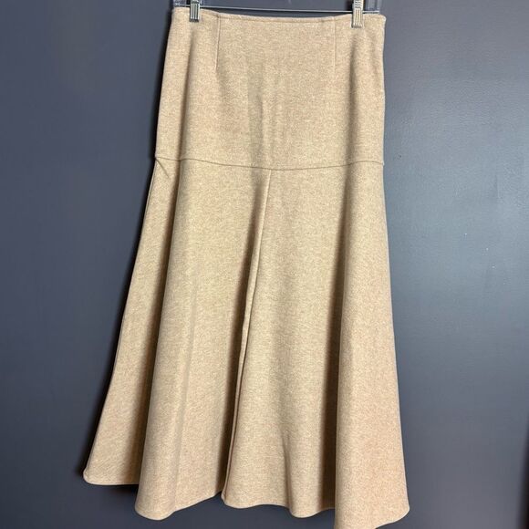 OGL Move Cashsoft Wool-like Flared Maxi Skirt Heather Oatmeal Size Medium NEW - Picture 12 of 15